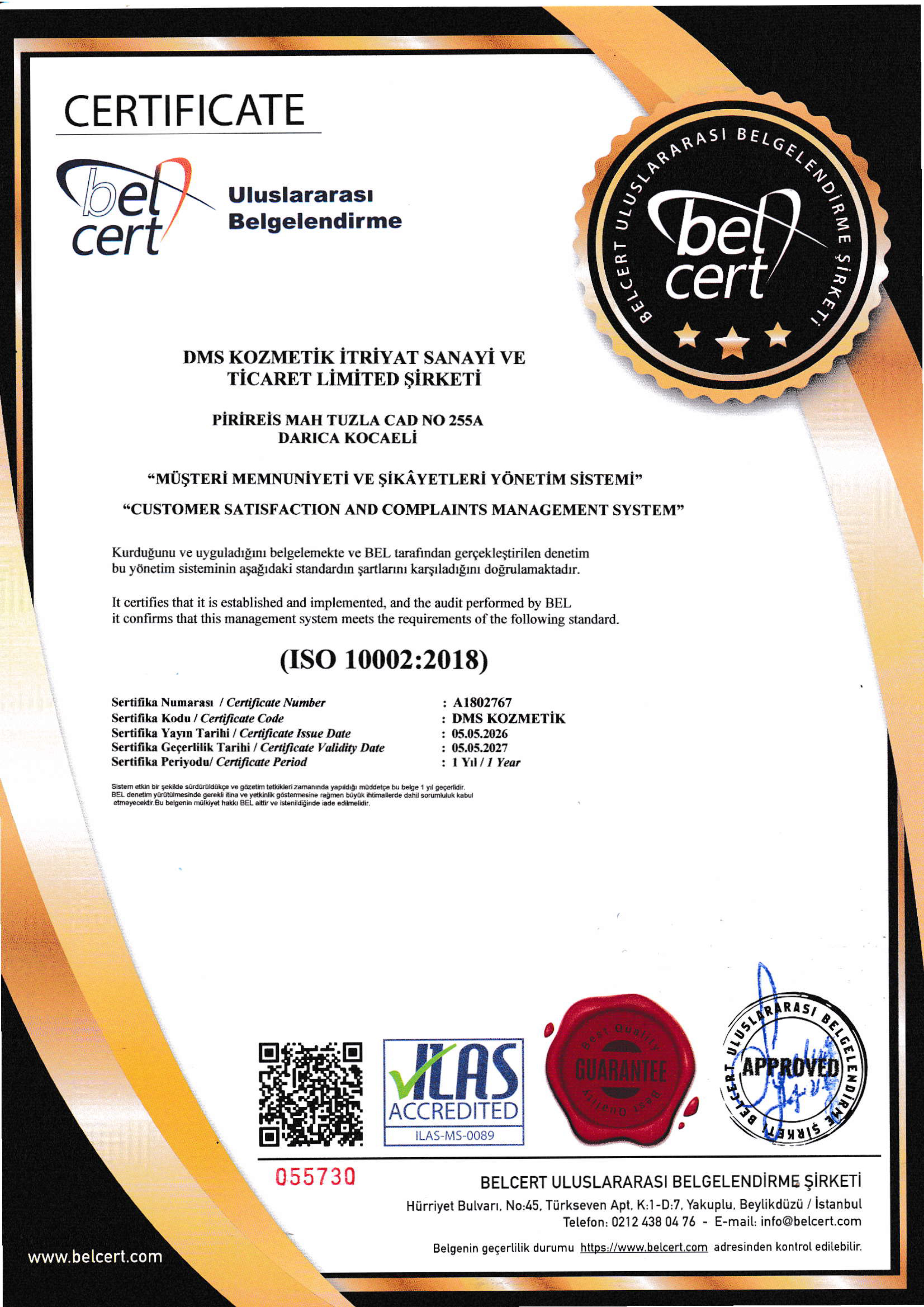 Kalite Belgesi